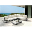Meridian Furniture Maldives Cream Water Resisting Outdoor Modular Sectional