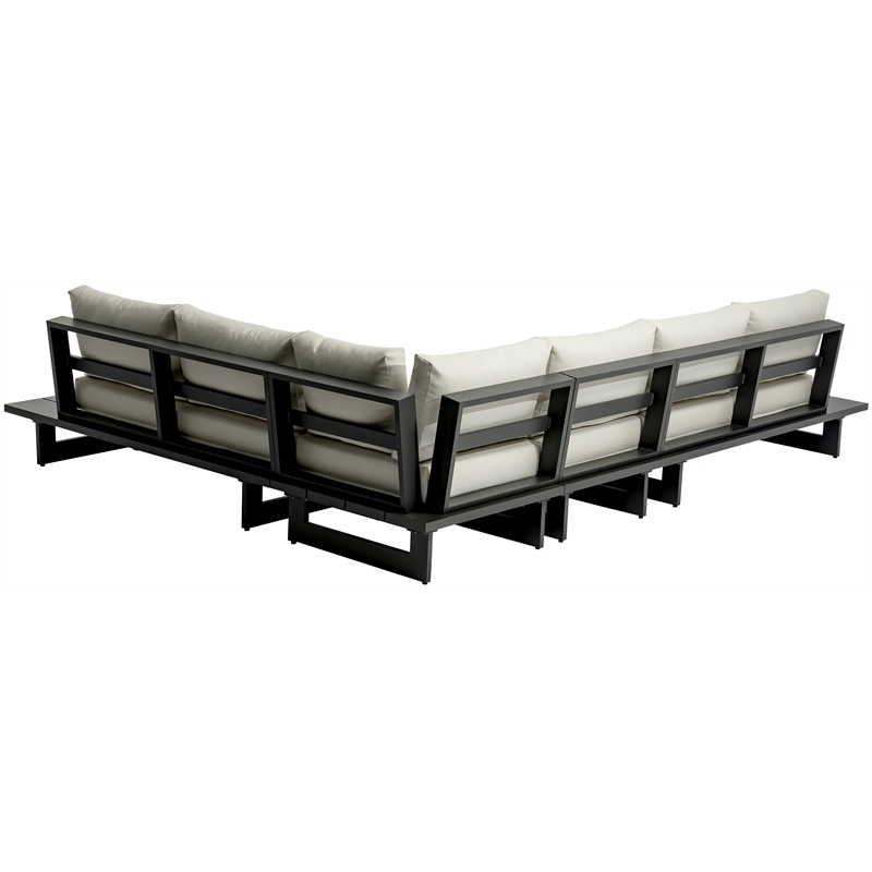 Meridian Furniture Maldives Cream Water Resisting Outdoor Modular Sectional