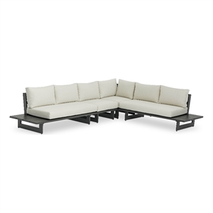 Meridian Furniture Maldives Cream Water Resisting Outdoor Modular Sectional