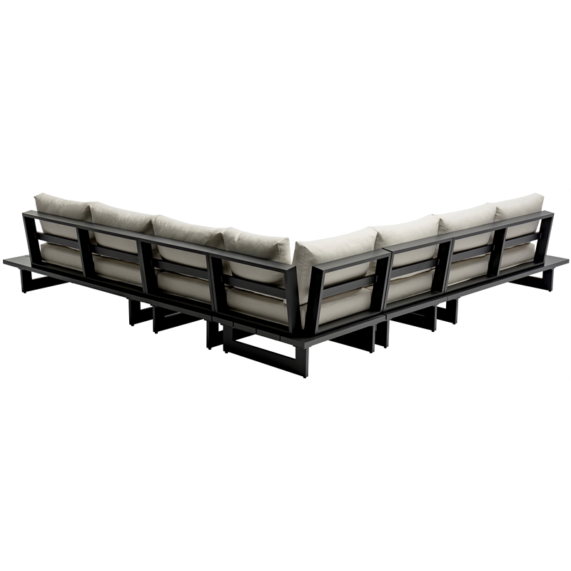 Meridian Furniture Maldives Cream Water Resisting Outdoor Modular Sectional