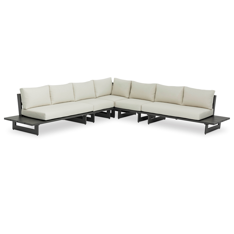 Meridian Furniture Maldives Cream Water Resisting Outdoor Modular Sectional