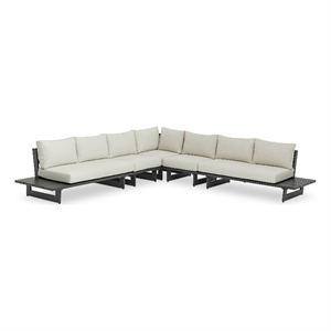 Meridian Furniture Maldives Cream Water Resisting Outdoor Modular Sectional