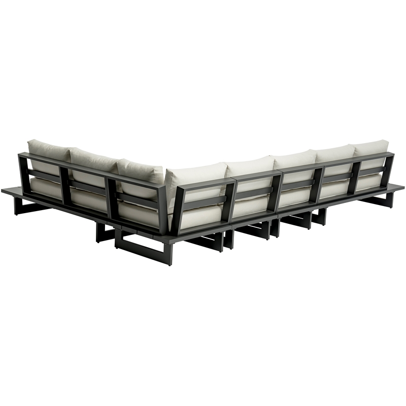 Meridian Furniture Maldives Cream Water Resisting Outdoor Modular Sectional
