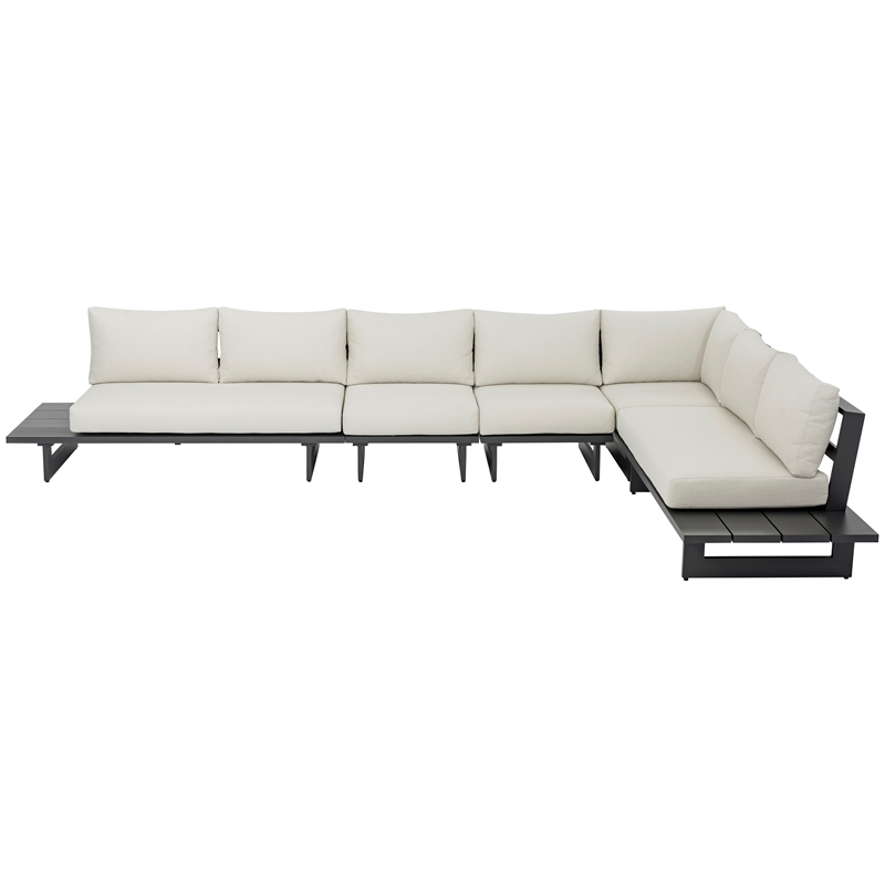 Meridian Furniture Maldives Cream Water Resisting Outdoor Modular Sectional