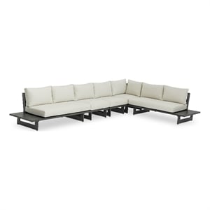 Meridian Furniture Maldives Cream Water Resisting Outdoor Modular Sectional