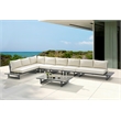 Meridian Furniture Maldives Cream Water Resisting Outdoor Modular Sectional