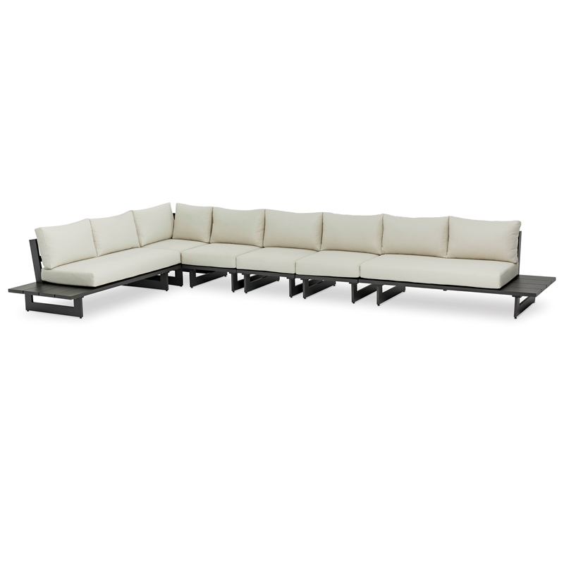 Meridian Furniture Maldives Cream Water Resisting Outdoor Modular Sectional