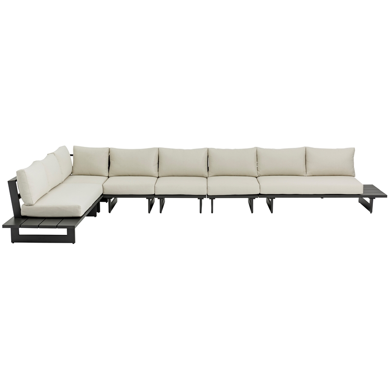 Meridian Furniture Maldives Cream Water Resisting Outdoor Modular Sectional