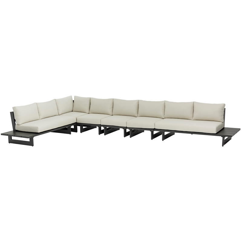 Meridian Furniture Maldives Cream Water Resisting Outdoor Modular Sectional