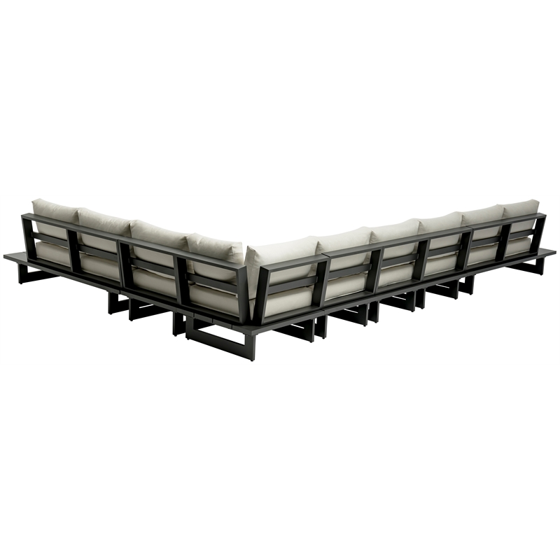 Meridian Furniture Maldives Cream Water Resisting Outdoor Modular Sectional