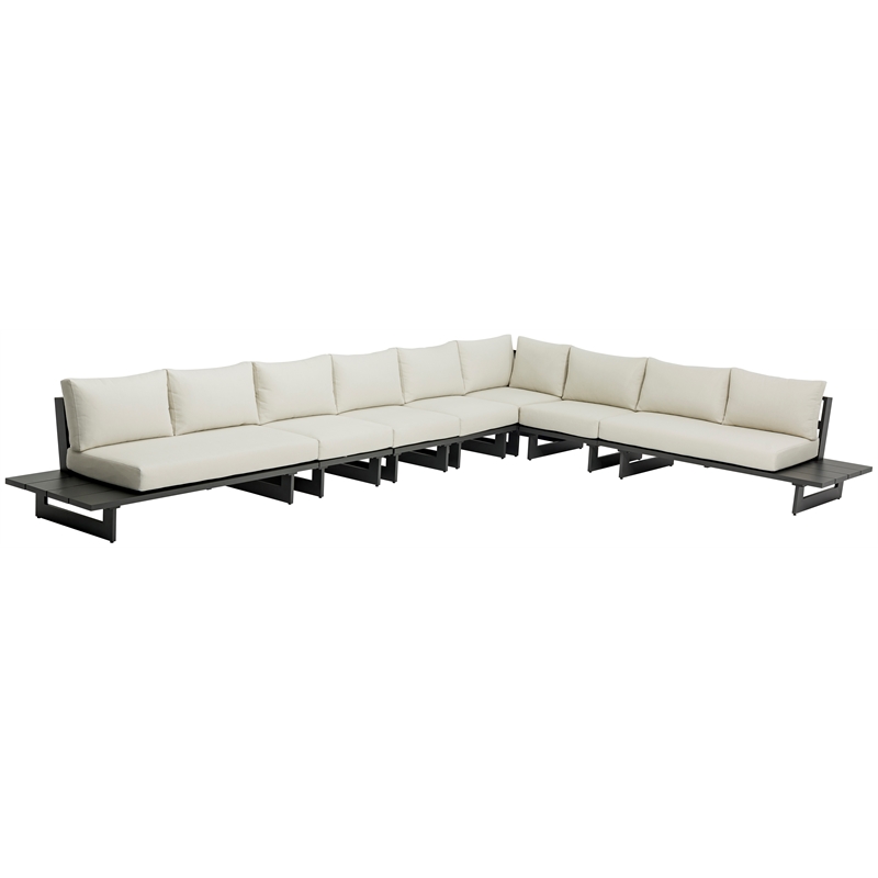 Meridian Furniture Maldives Cream Water Resisting Outdoor Modular Sectional