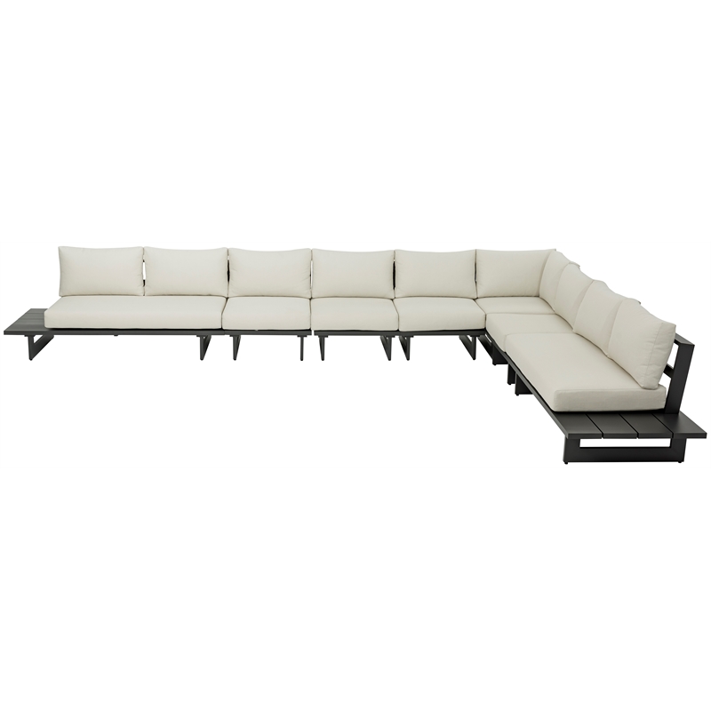 Meridian Furniture Maldives Cream Water Resisting Outdoor Modular Sectional