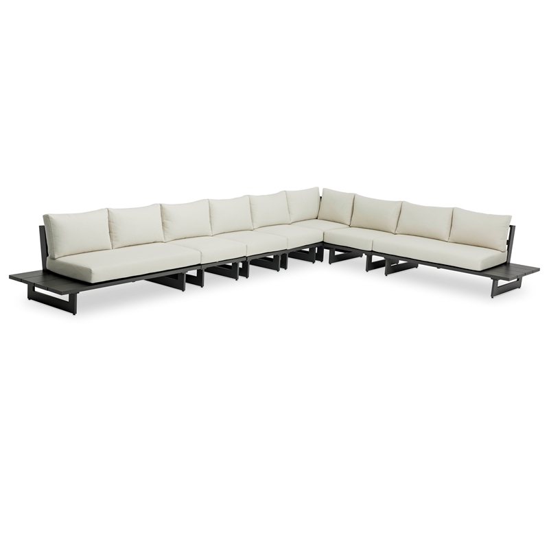 Meridian Furniture Maldives Cream Water Resisting Outdoor Modular Sectional