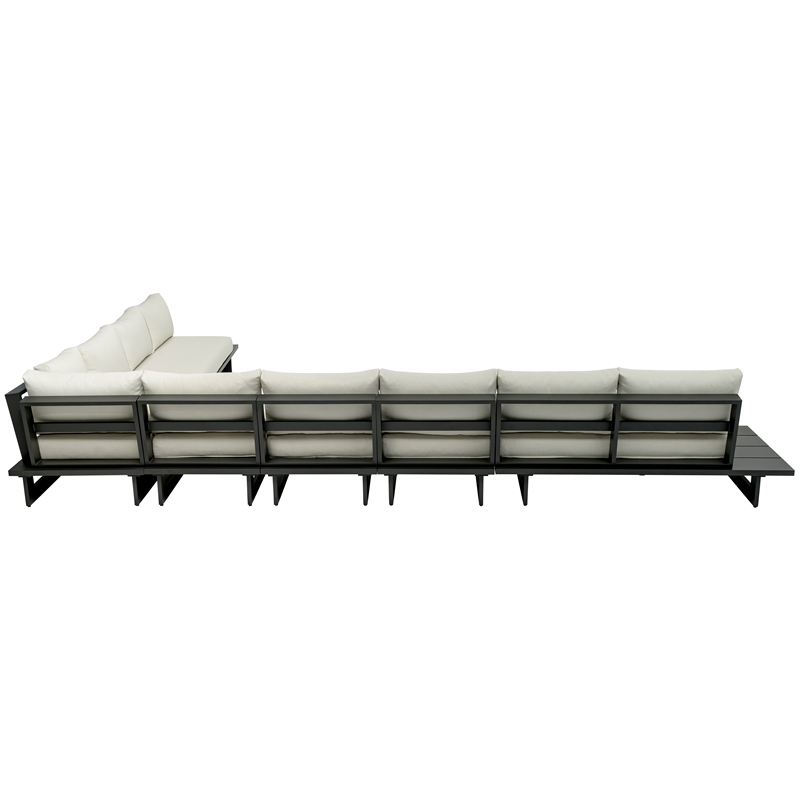 Meridian Furniture Maldives Cream Water Resisting Outdoor Modular Sectional