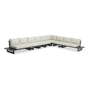 Meridian Furniture Maldives Cream Water Resisting Outdoor Modular Sectional