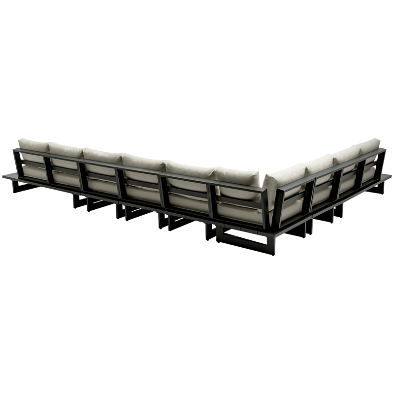 Meridian Furniture Maldives Cream Water Resisting Outdoor Modular Sectional