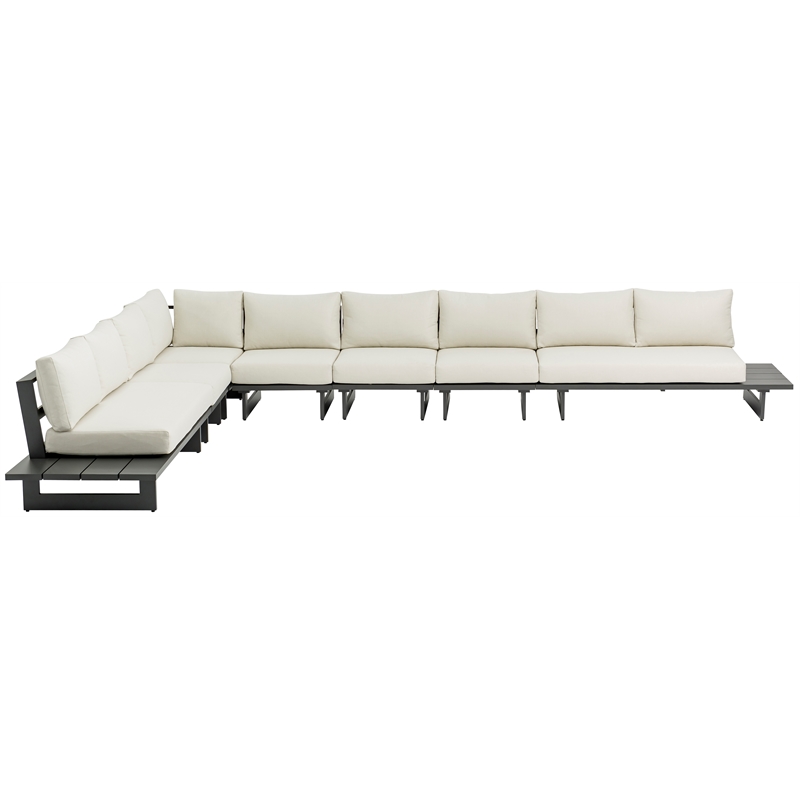 Meridian Furniture Maldives Cream Water Resisting Outdoor Modular Sectional