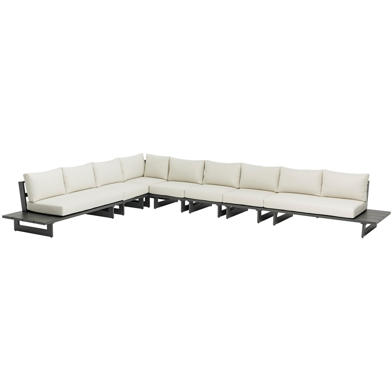 Meridian Furniture Maldives Cream Water Resisting Outdoor Modular Sectional
