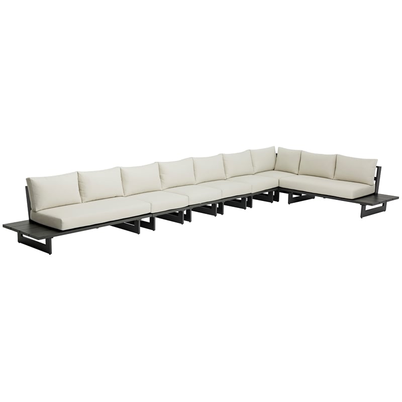 Meridian Furniture Maldives Cream Water Resisting Outdoor Modular Sectional