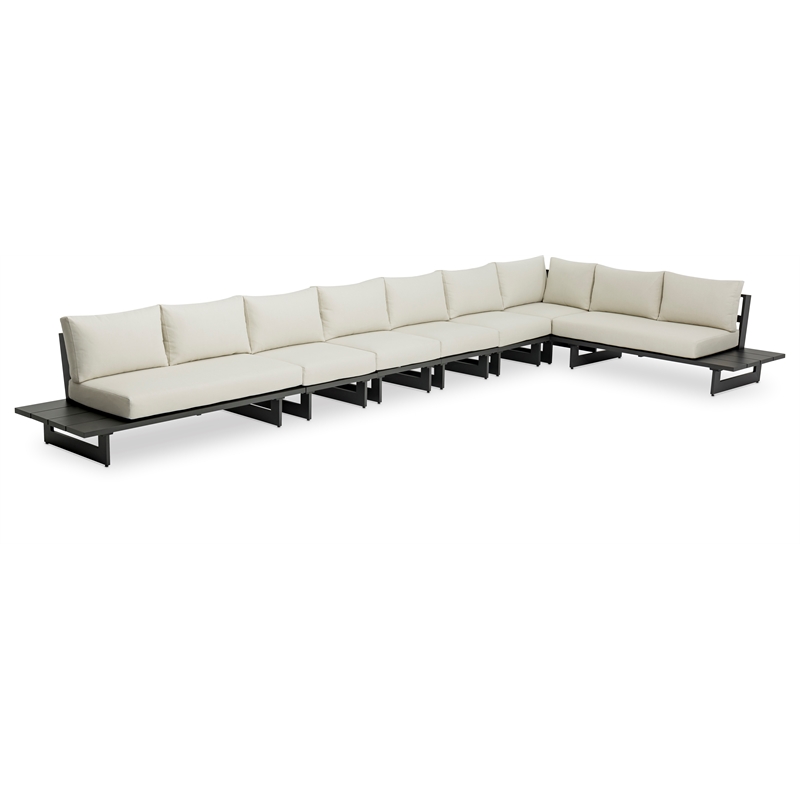 Meridian Furniture Maldives Cream Water Resisting Outdoor Modular Sectional