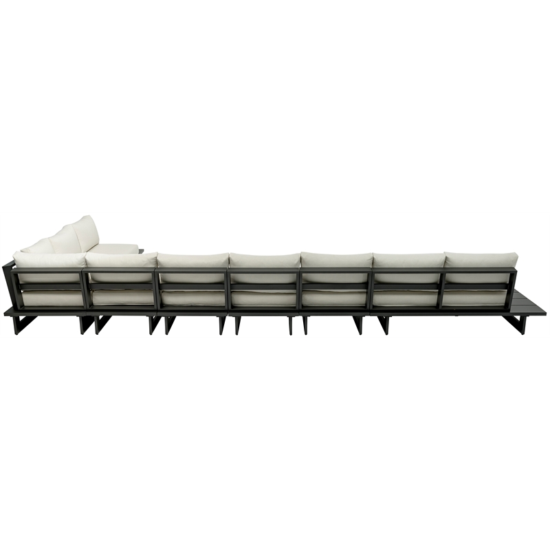 Meridian Furniture Maldives Cream Water Resisting Outdoor Modular Sectional