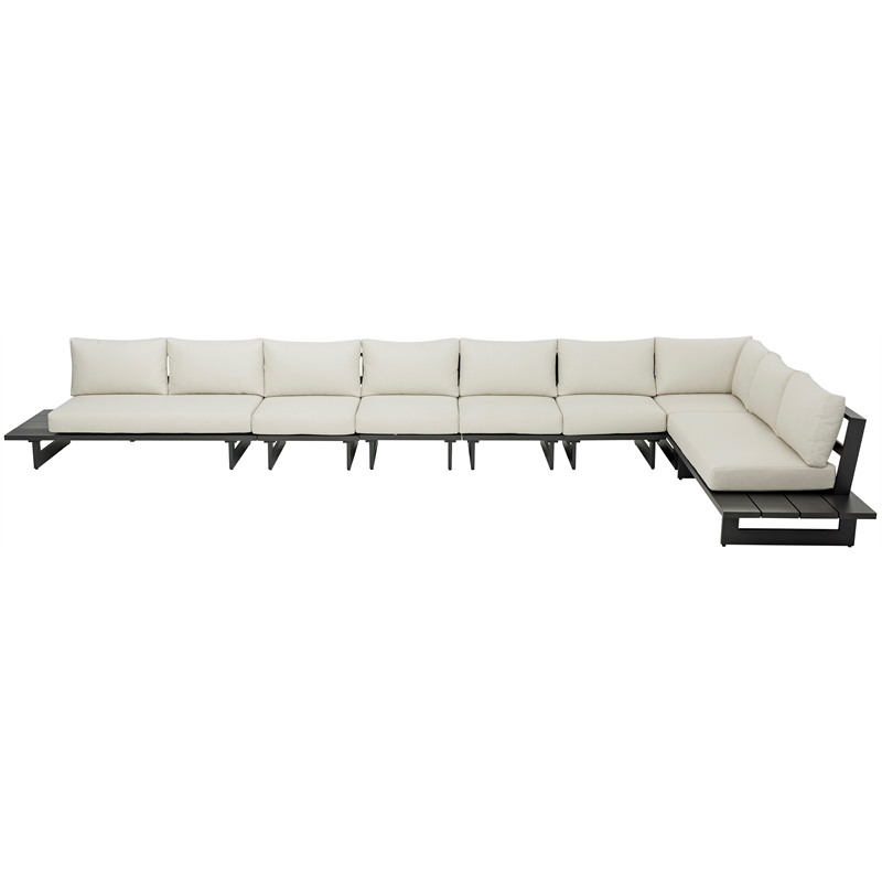 Meridian Furniture Maldives Cream Water Resisting Outdoor Modular Sectional