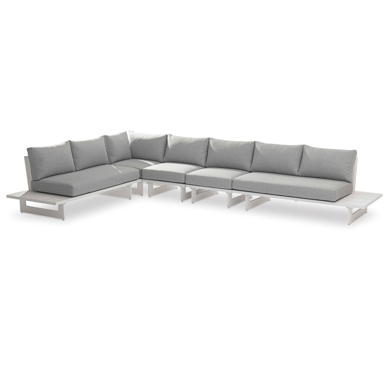 Meridian Furniture Maldives Grey Water Resisting Outdoor Modular Sectional