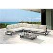 Meridian Furniture Maldives Cream Water Resisting Outdoor Modular Sectional