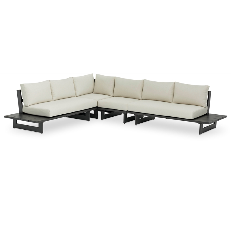 Meridian Furniture Maldives Cream Water Resisting Outdoor Modular Sectional