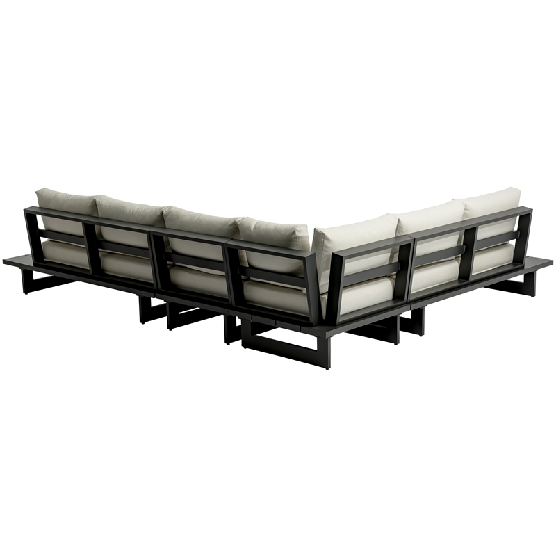 Meridian Furniture Maldives Cream Water Resisting Outdoor Modular Sectional
