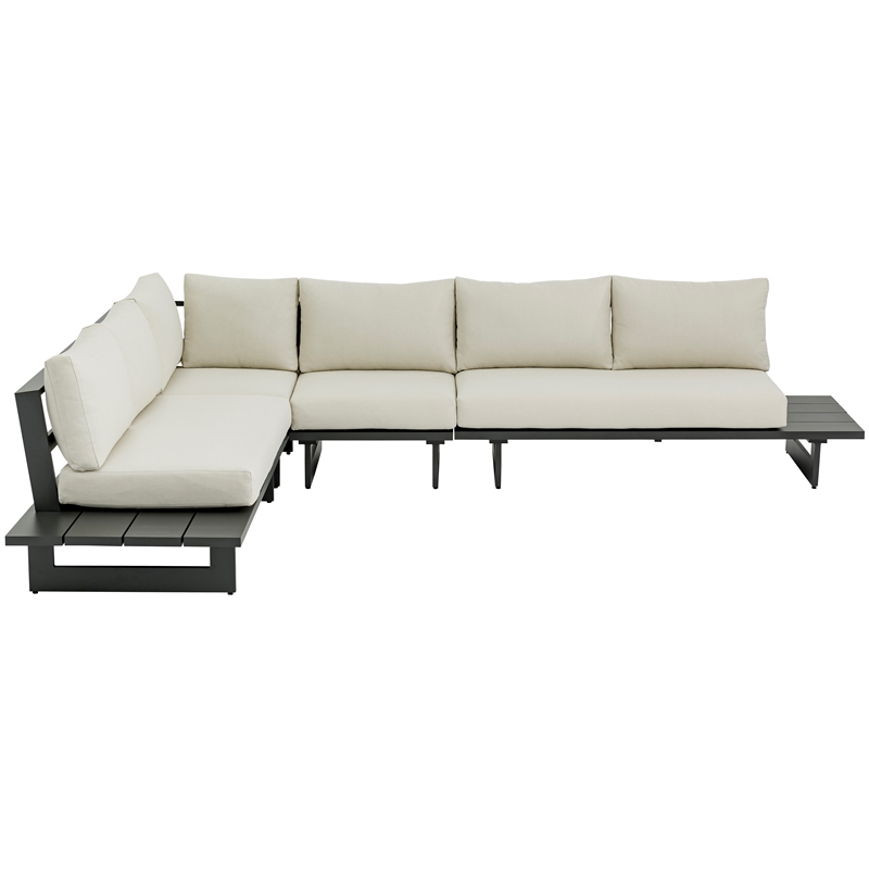 Meridian Furniture Maldives Cream Water Resisting Outdoor Modular Sectional