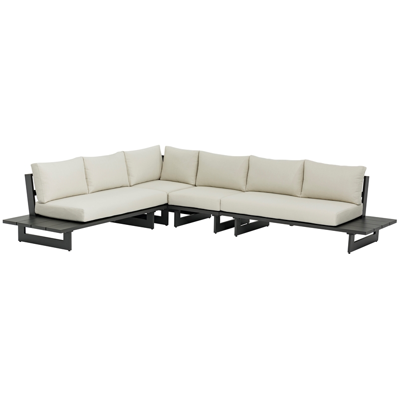 Meridian Furniture Maldives Cream Water Resisting Outdoor Modular Sectional