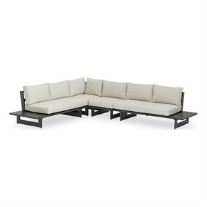 Meridian Furniture Maldives Cream Water Resisting Outdoor Modular Sectional