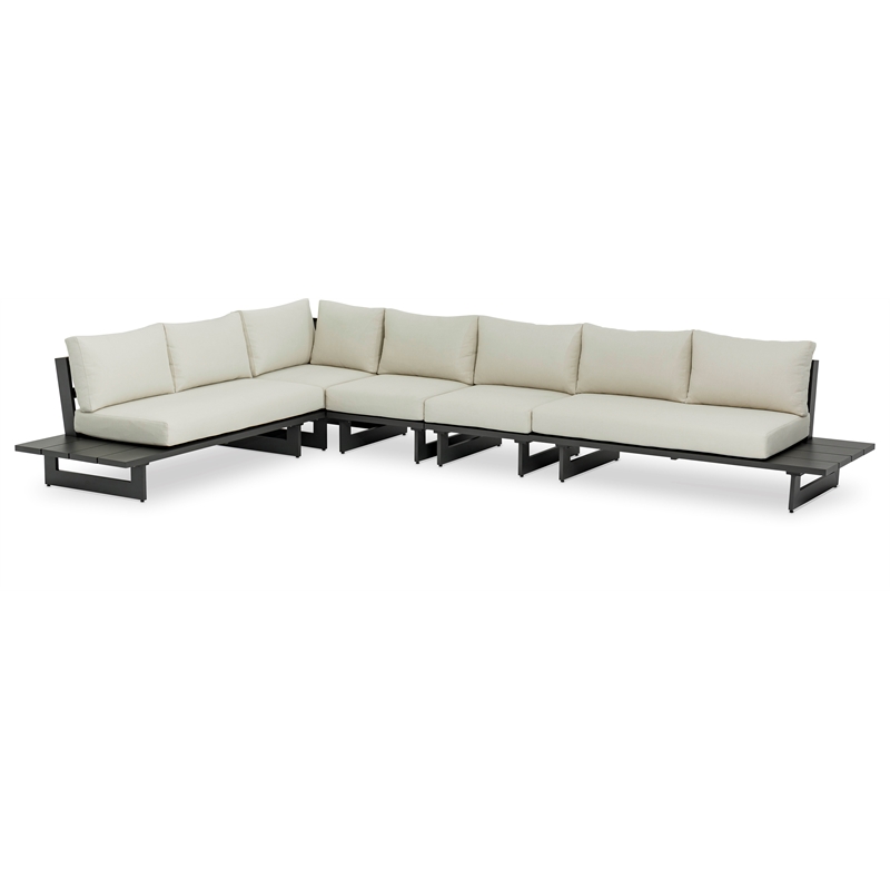 Meridian Furniture Maldives Cream Water Resisting Outdoor Modular Sectional