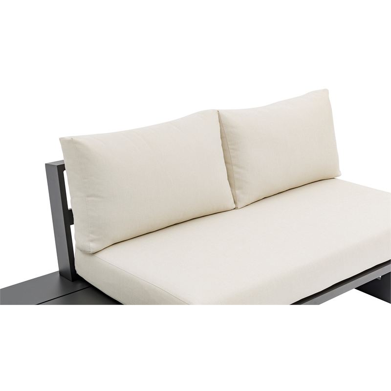 Meridian Furniture Maldives Cream Water Resisting Outdoor Modular Sectional