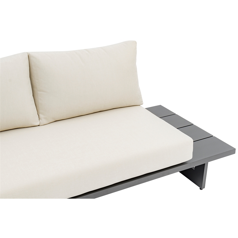 Meridian Furniture Maldives Cream Water Resisting Outdoor Modular Sectional