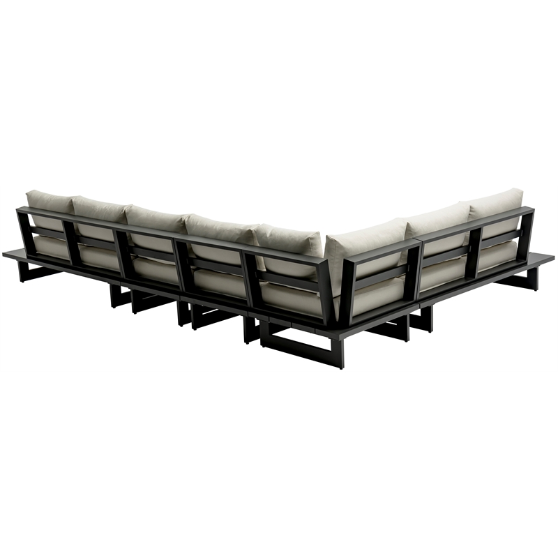 Meridian Furniture Maldives Cream Water Resisting Outdoor Modular Sectional