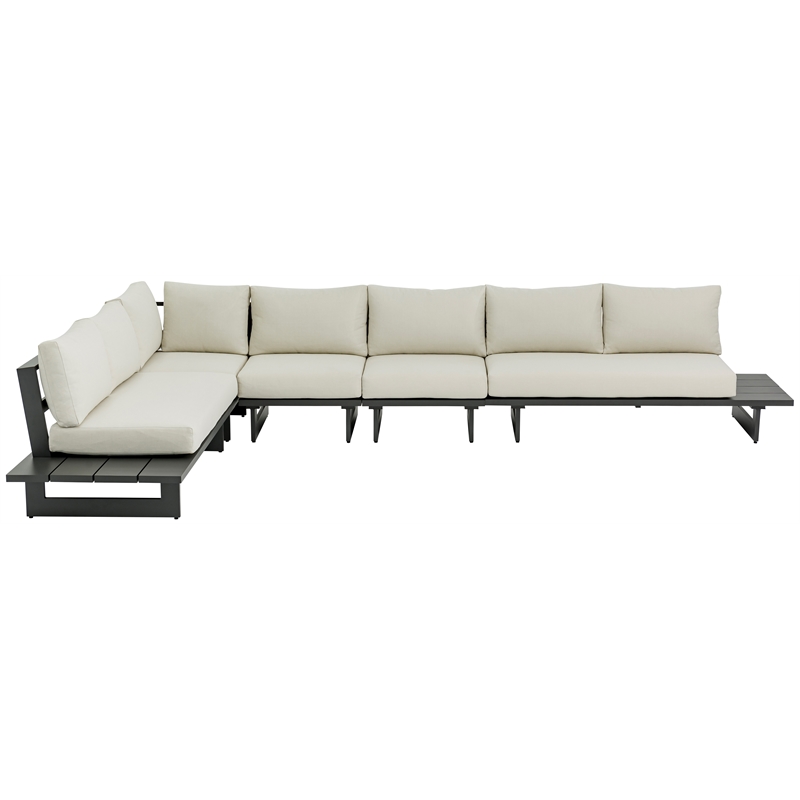 Meridian Furniture Maldives Cream Water Resisting Outdoor Modular Sectional