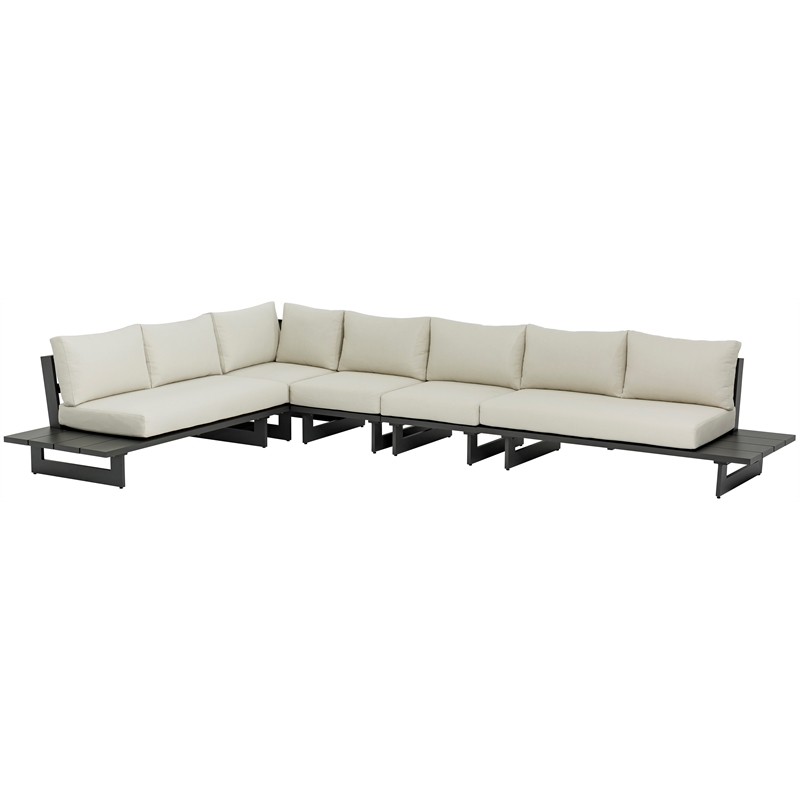 Meridian Furniture Maldives Cream Water Resisting Outdoor Modular Sectional