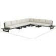 Meridian Furniture Maldives Cream Water Resisting Outdoor Modular Sectional