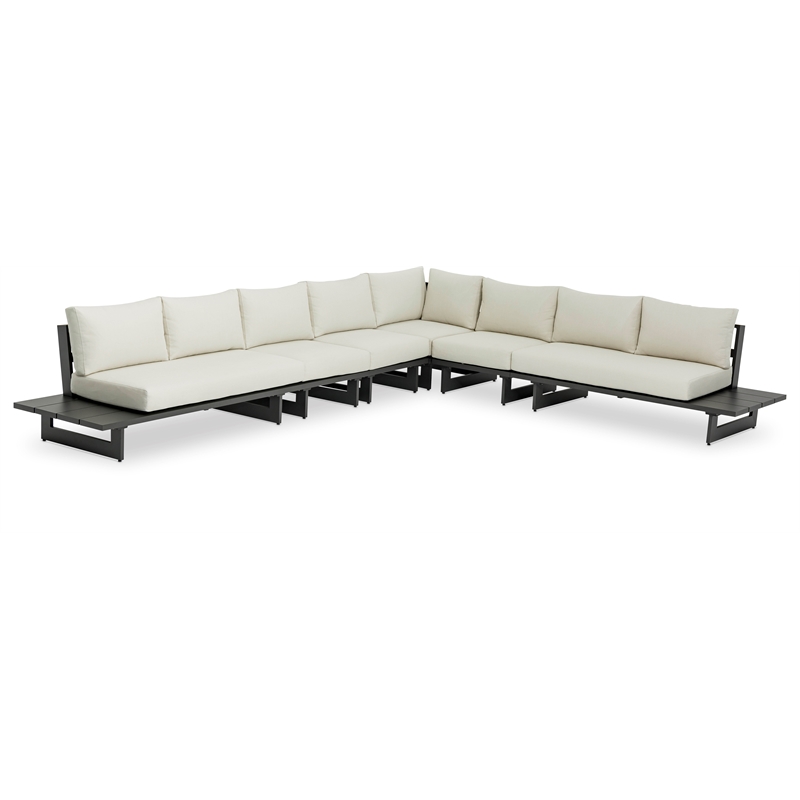 Meridian Furniture Maldives Cream Water Resisting Outdoor Modular Sectional