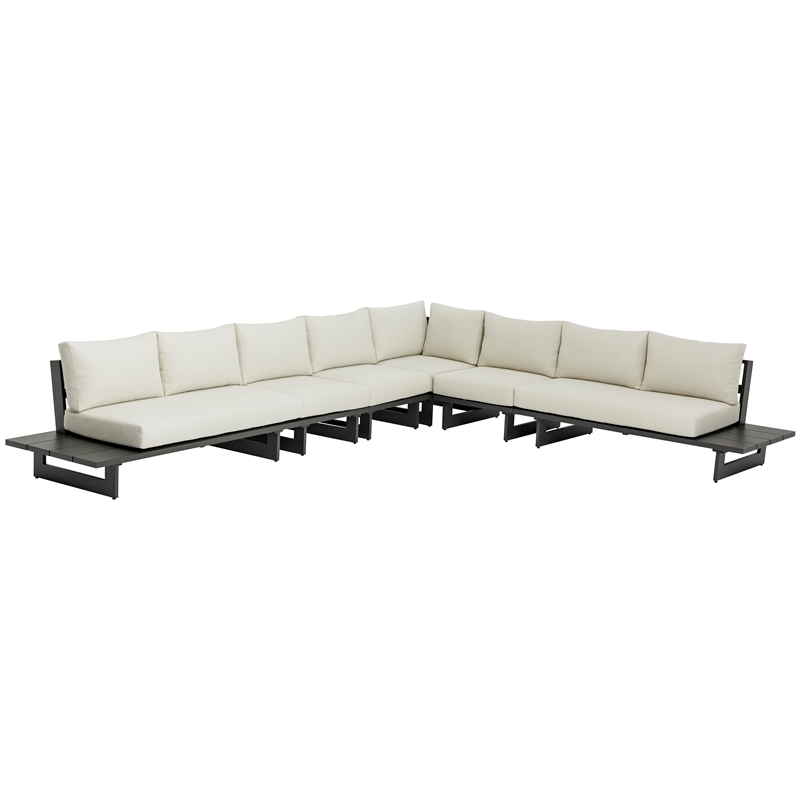 Meridian Furniture Maldives Cream Water Resisting Outdoor Modular Sectional