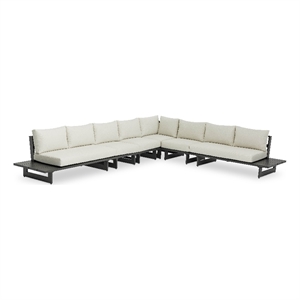 Meridian Furniture Maldives Cream Water Resisting Outdoor Modular Sectional