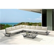 Meridian Furniture Maldives Cream Water Resisting Outdoor Modular Sectional