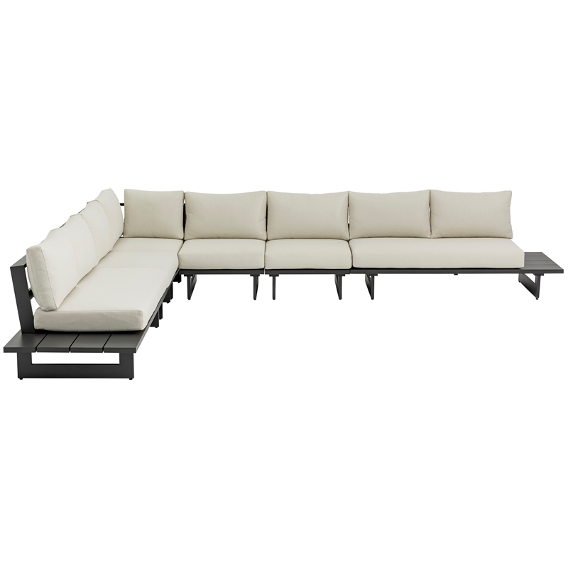 Meridian Furniture Maldives Cream Water Resisting Outdoor Modular Sectional