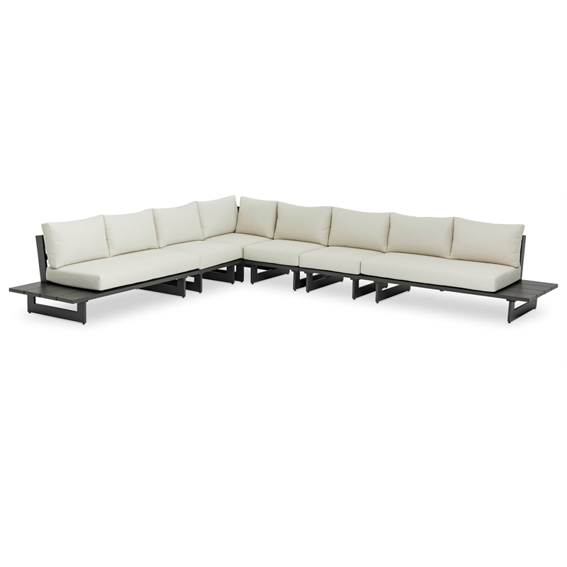 Meridian Furniture Maldives Cream Water Resisting Outdoor Modular Sectional