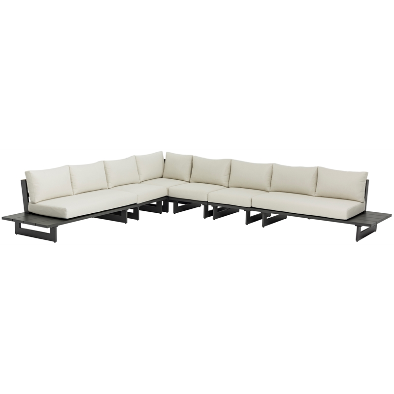 Meridian Furniture Maldives Cream Water Resisting Outdoor Modular Sectional