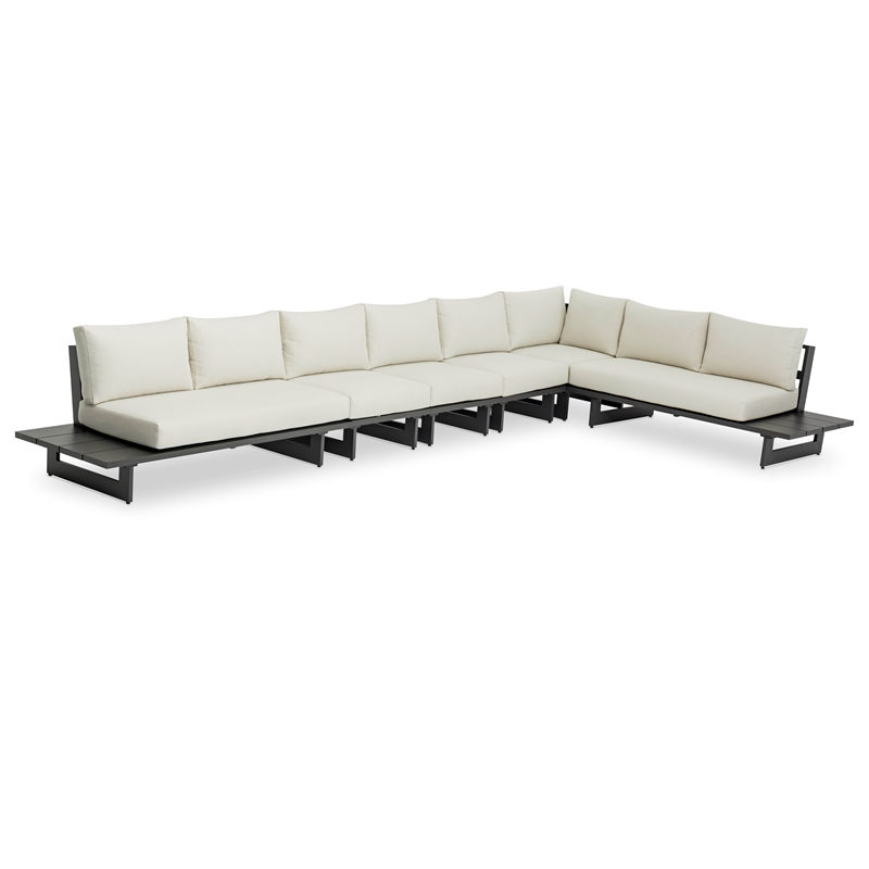 Meridian Furniture Maldives Cream Water Resisting Outdoor Modular Sectional