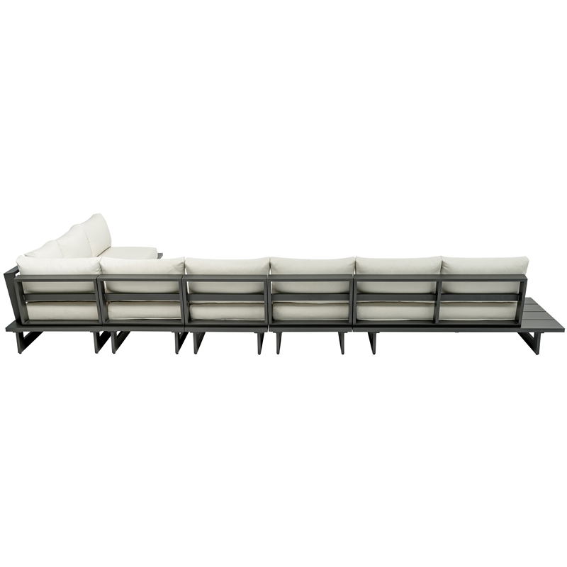 Meridian Furniture Maldives Cream Water Resisting Outdoor Modular Sectional