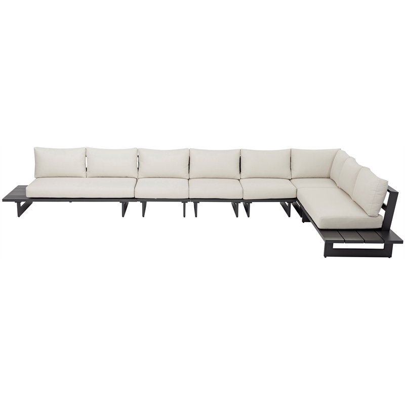 Meridian Furniture Maldives Cream Water Resisting Outdoor Modular Sectional